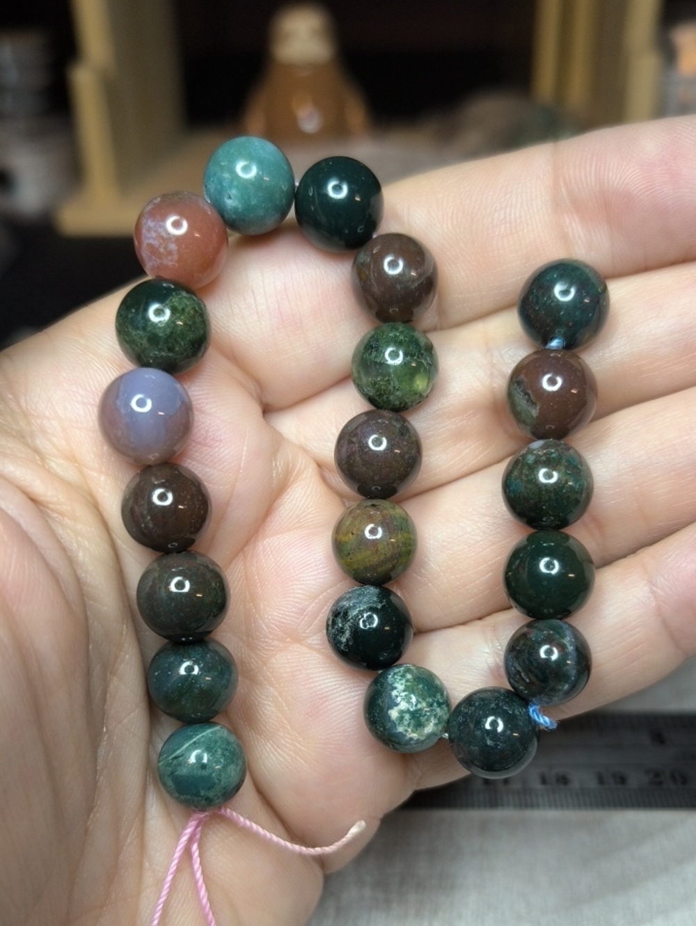 #7- 10mm Indian Agate Gemstone Beads - 8 Inch Strand